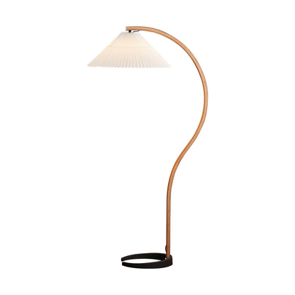 Caprani Scandinavian Wood and Metal Floor Lamp