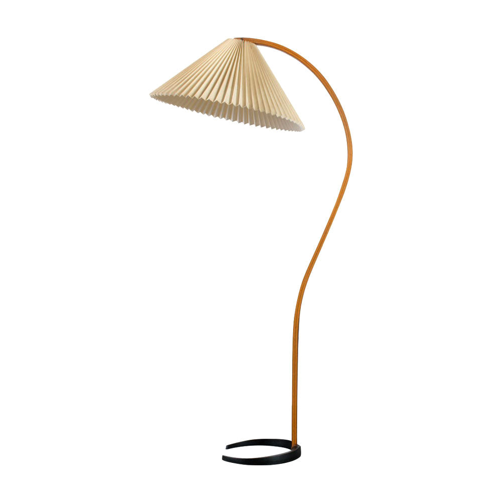 Caprani Scandinavian Wood and Metal Floor Lamp
