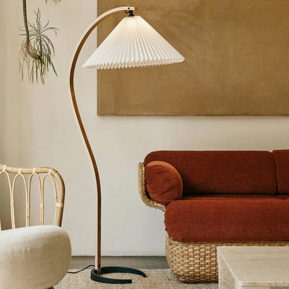 Caprani Scandinavian Wood and Metal Floor Lamp