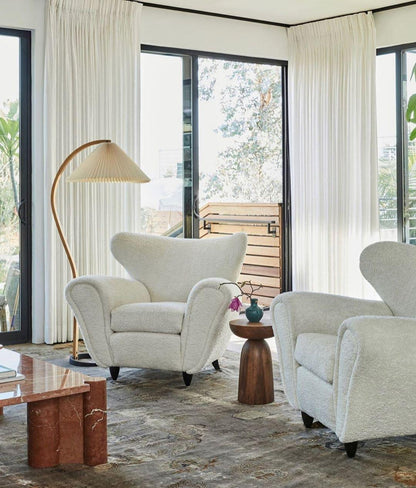 Caprani Scandinavian Wood and Metal Floor Lamp