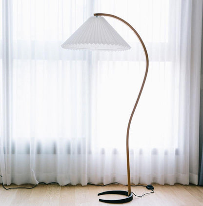 Caprani Scandinavian Wood and Metal Floor Lamp