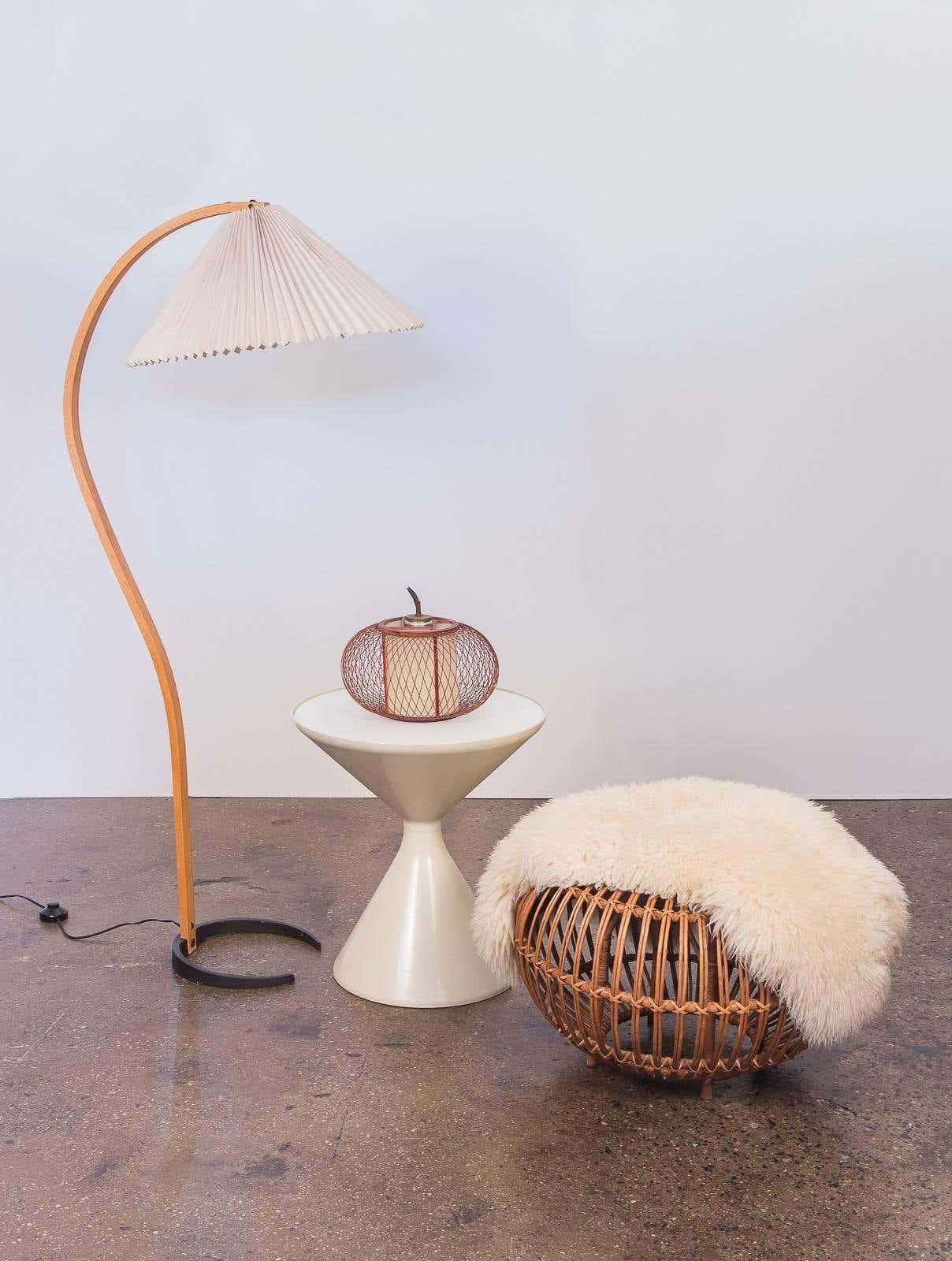 Caprani Scandinavian Wood and Metal Floor Lamp