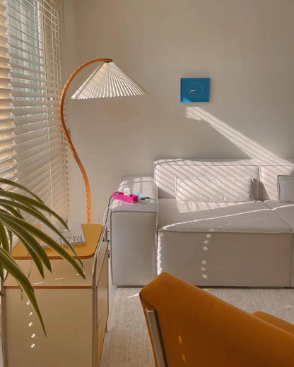 Caprani Scandinavian Wood and Metal Floor Lamp