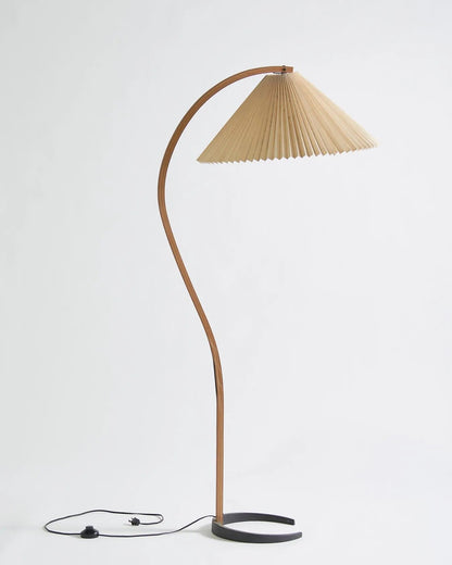 Caprani Scandinavian Wood and Metal Floor Lamp