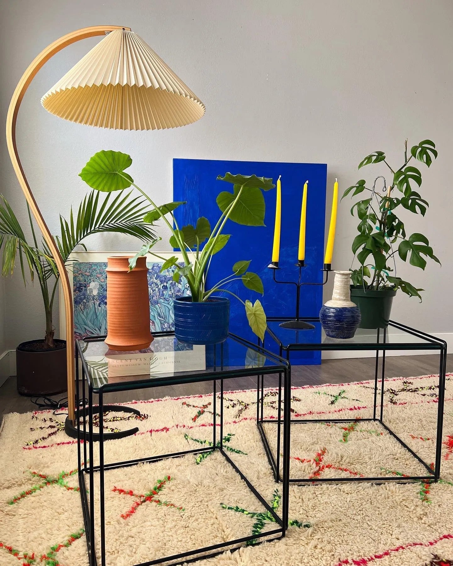 Caprani Scandinavian Wood and Metal Floor Lamp