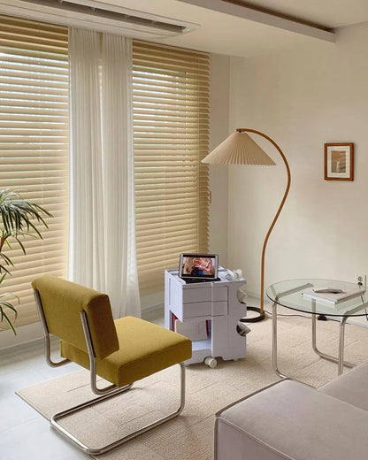 Caprani Scandinavian Wood and Metal Floor Lamp