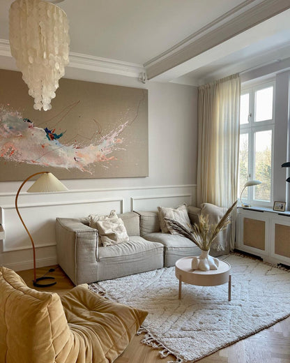 Caprani Scandinavian Wood and Metal Floor Lamp