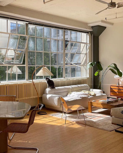 Caprani Scandinavian Wood and Metal Floor Lamp