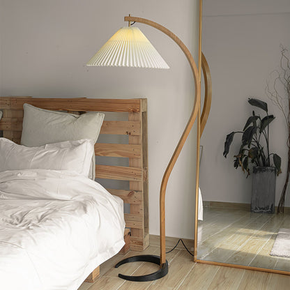 Caprani Scandinavian Wood and Metal Floor Lamp