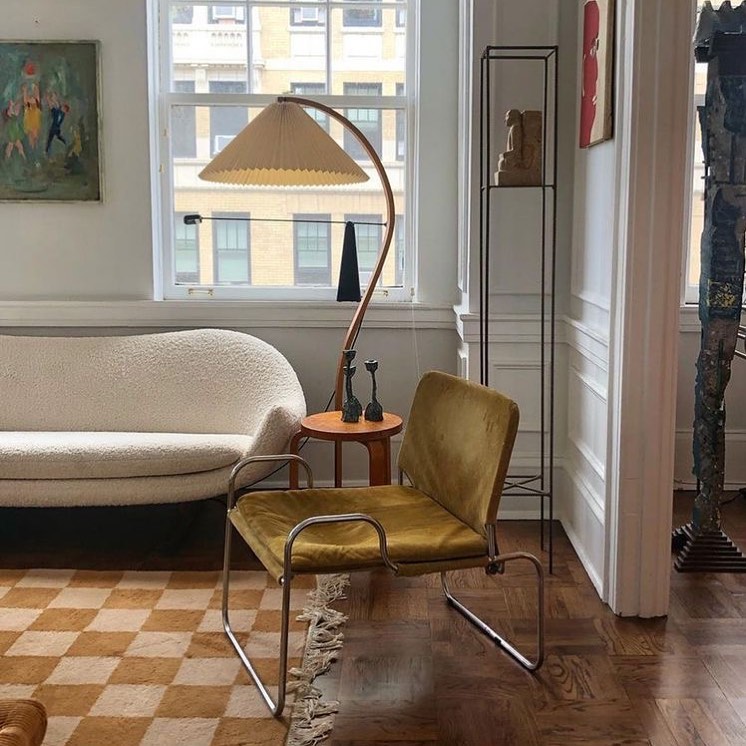 Caprani Scandinavian Wood and Metal Floor Lamp