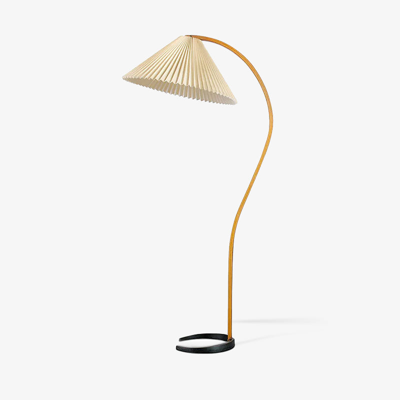 Caprani Scandinavian Wood and Metal Floor Lamp