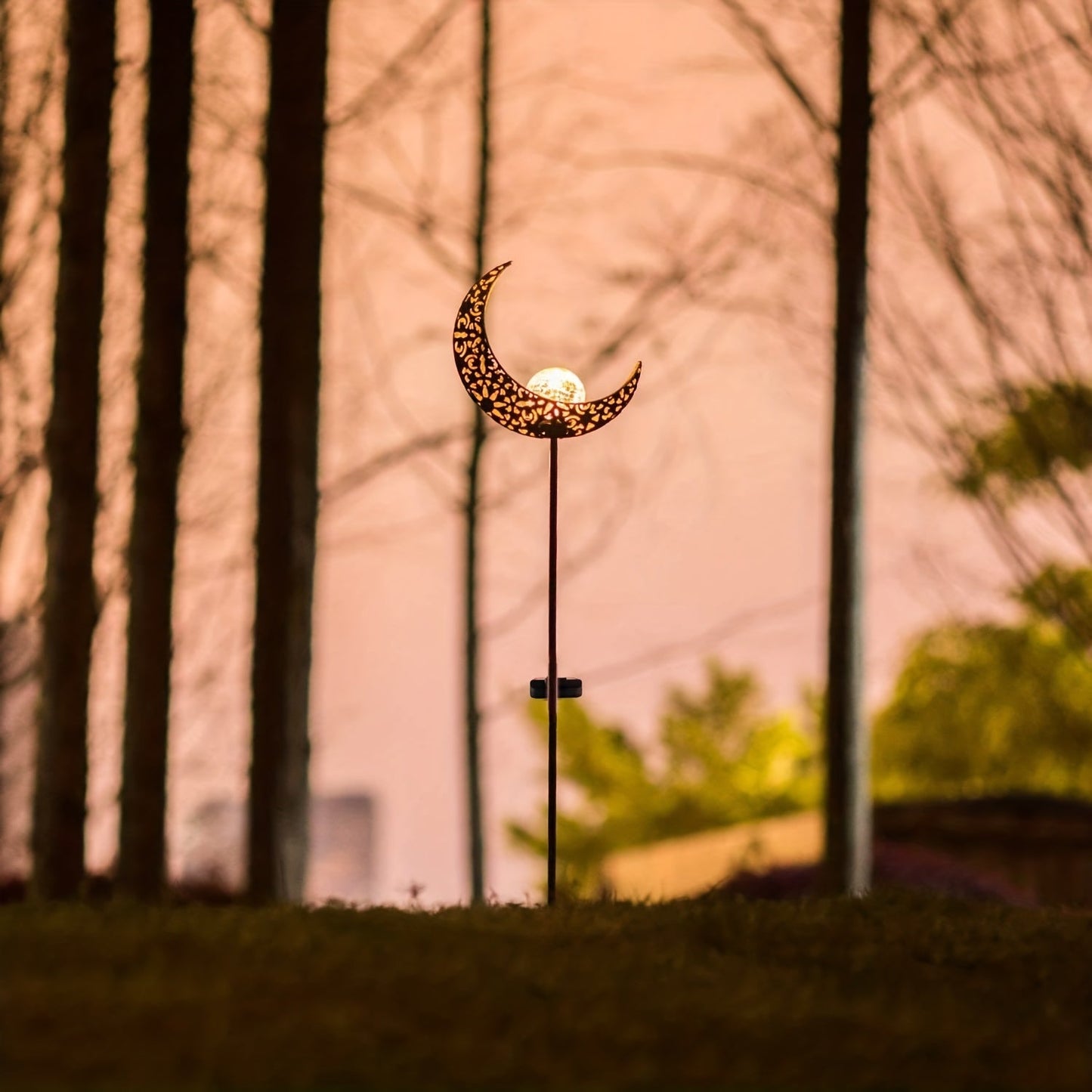 Celestial Solar Garden Light with Glass Shade