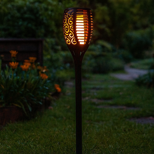 Outdoor Solar Torch Light with Flickering Flame