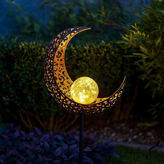 Celestial Solar Garden Light with Glass Shade