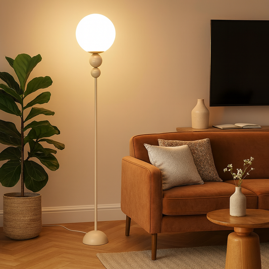 Clavel Modern Metal and Glass Floor Lamp