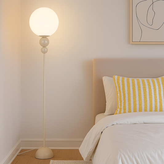 Clavel Modern Metal and Glass Floor Lamp