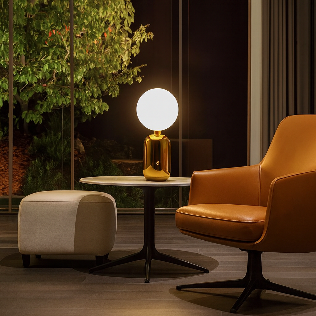 Raiso Modern Table Lamp with Glass Shade
