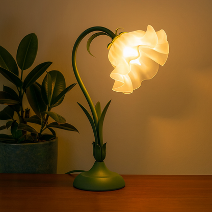 Vintage Adjustable Flower Table Lamp Metal Design