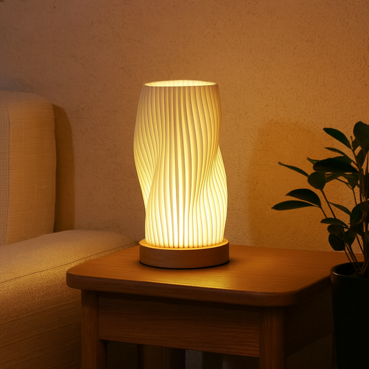 USB Dimmable Wavecrest Table Lamp Modern Design