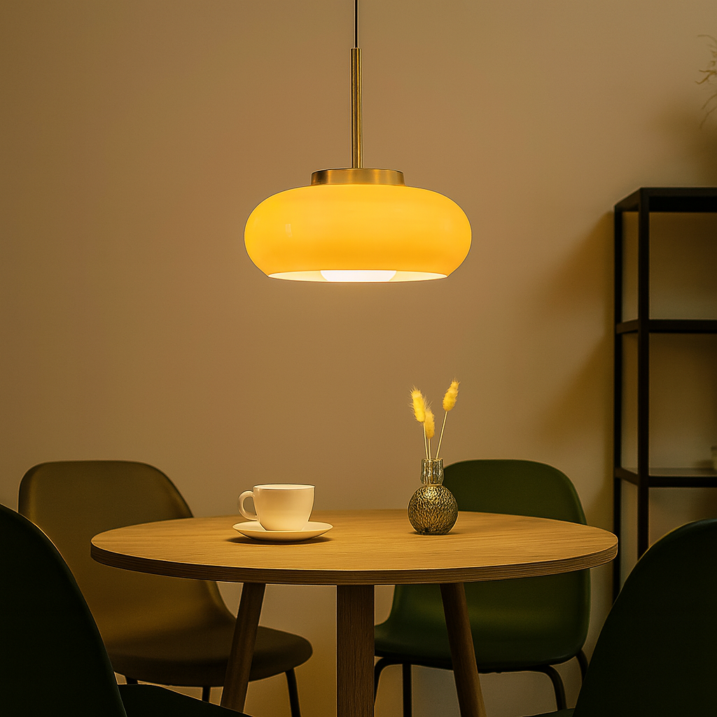 Modern Copper Glass Pendant Light Vintage Style