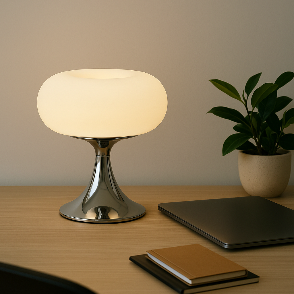 Antique Apple Table Lamp Glass and Iron