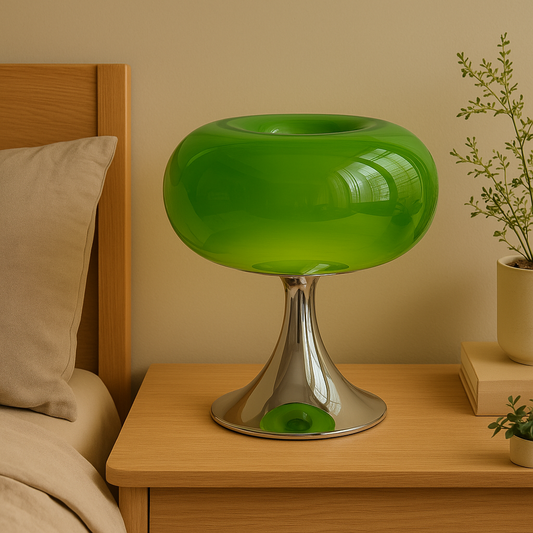 Antique Apple Table Lamp Glass and Iron