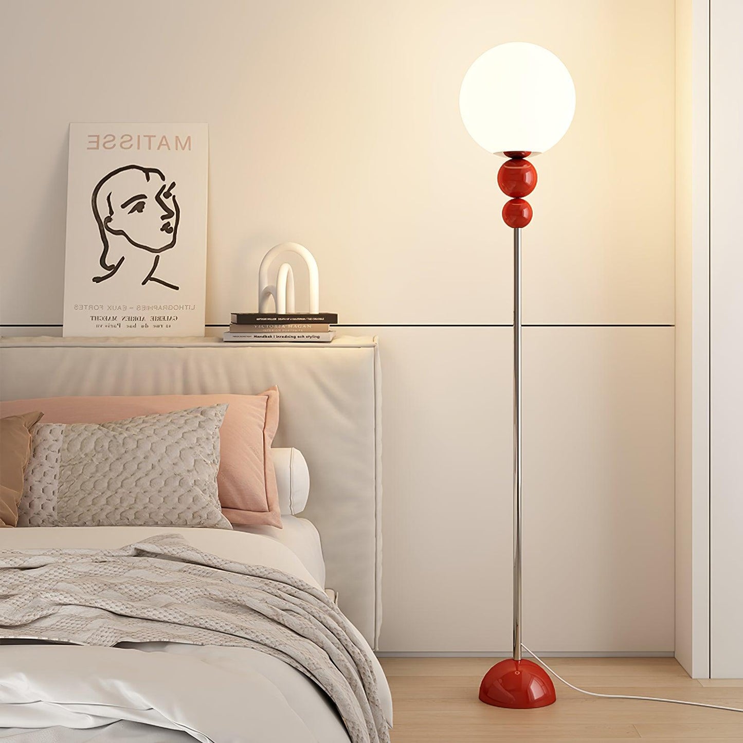 Clavel Modern Metal and Glass Floor Lamp