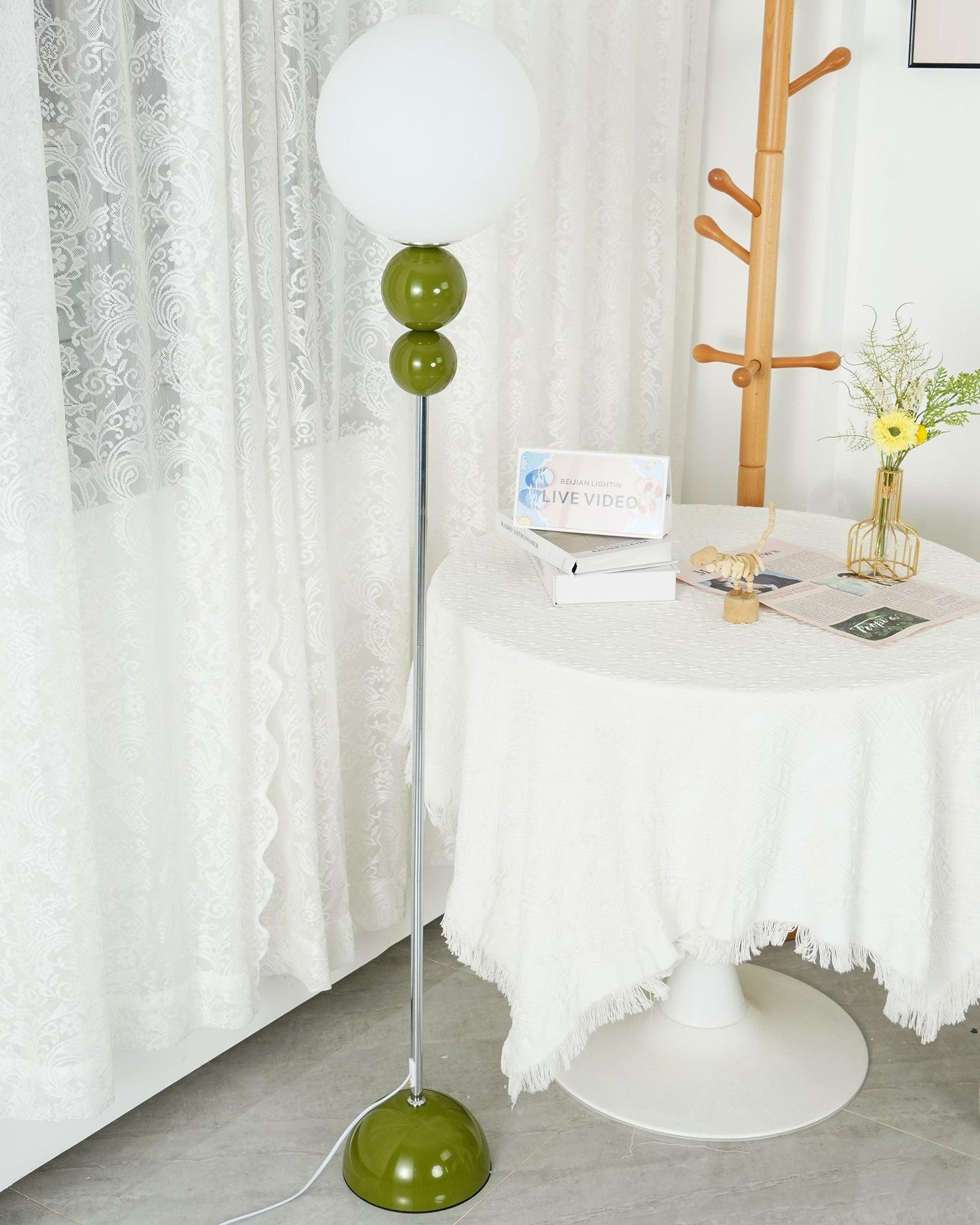 Clavel Modern Metal and Glass Floor Lamp