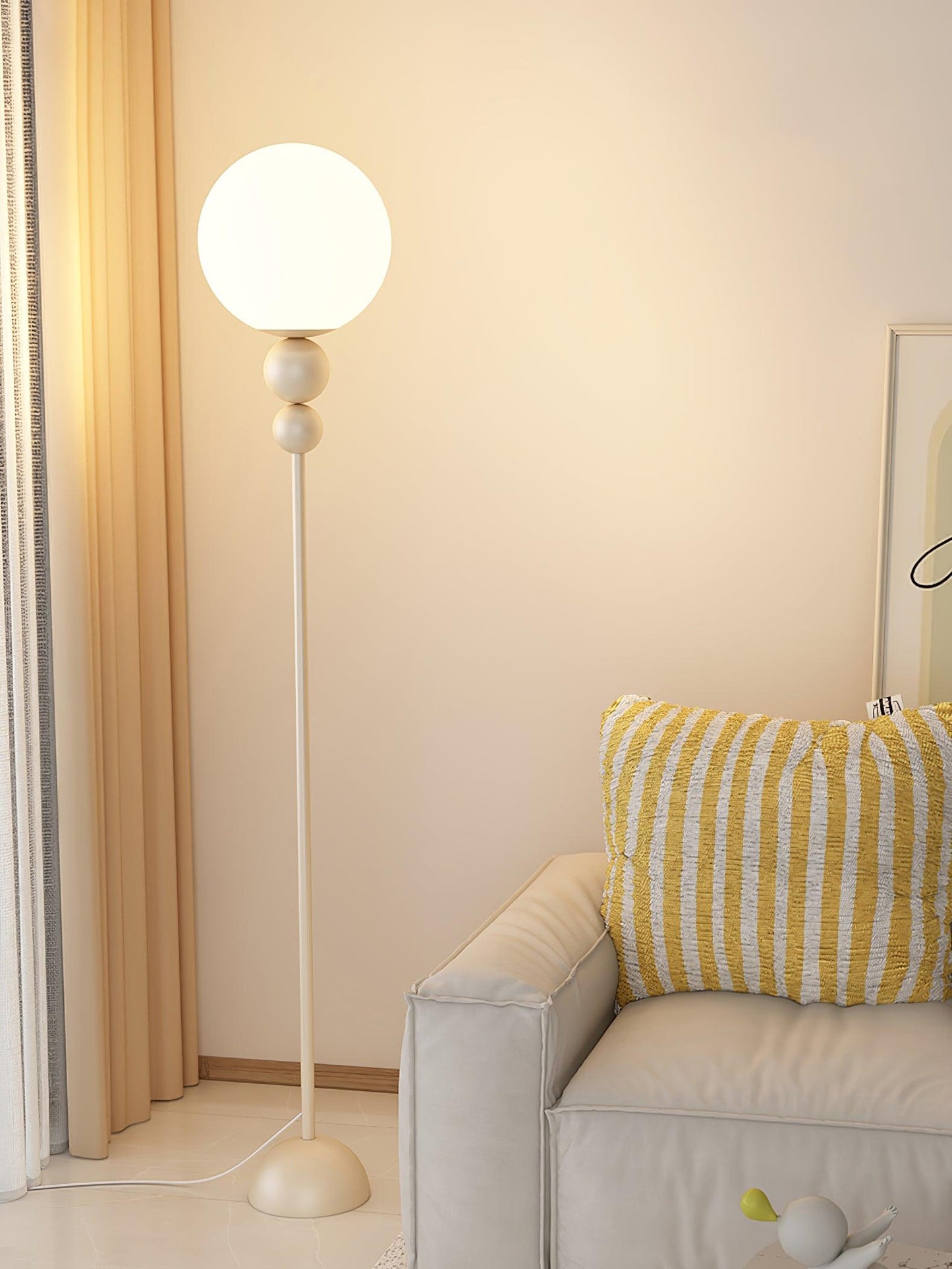Clavel Modern Metal and Glass Floor Lamp