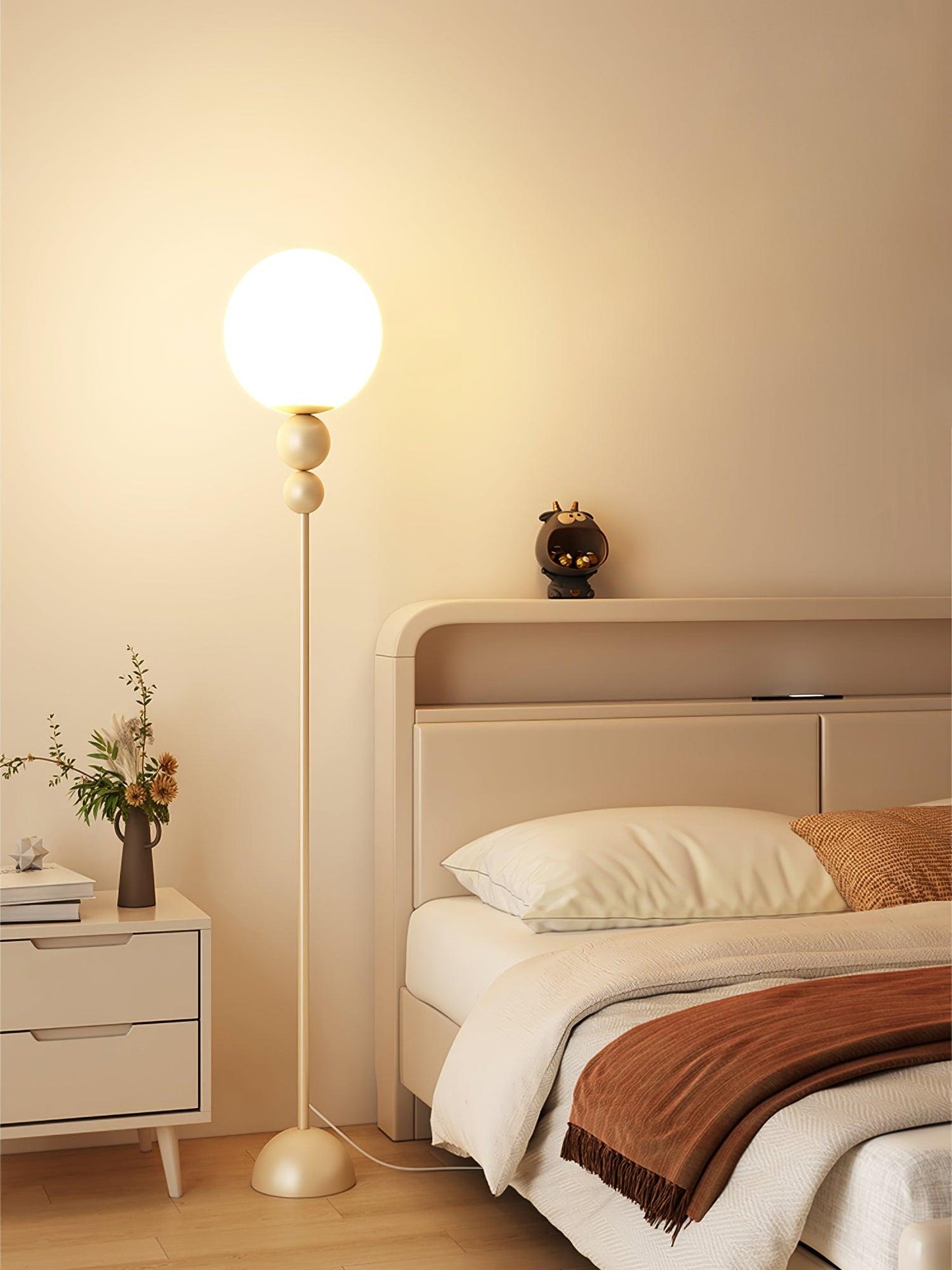 Clavel Modern Metal and Glass Floor Lamp