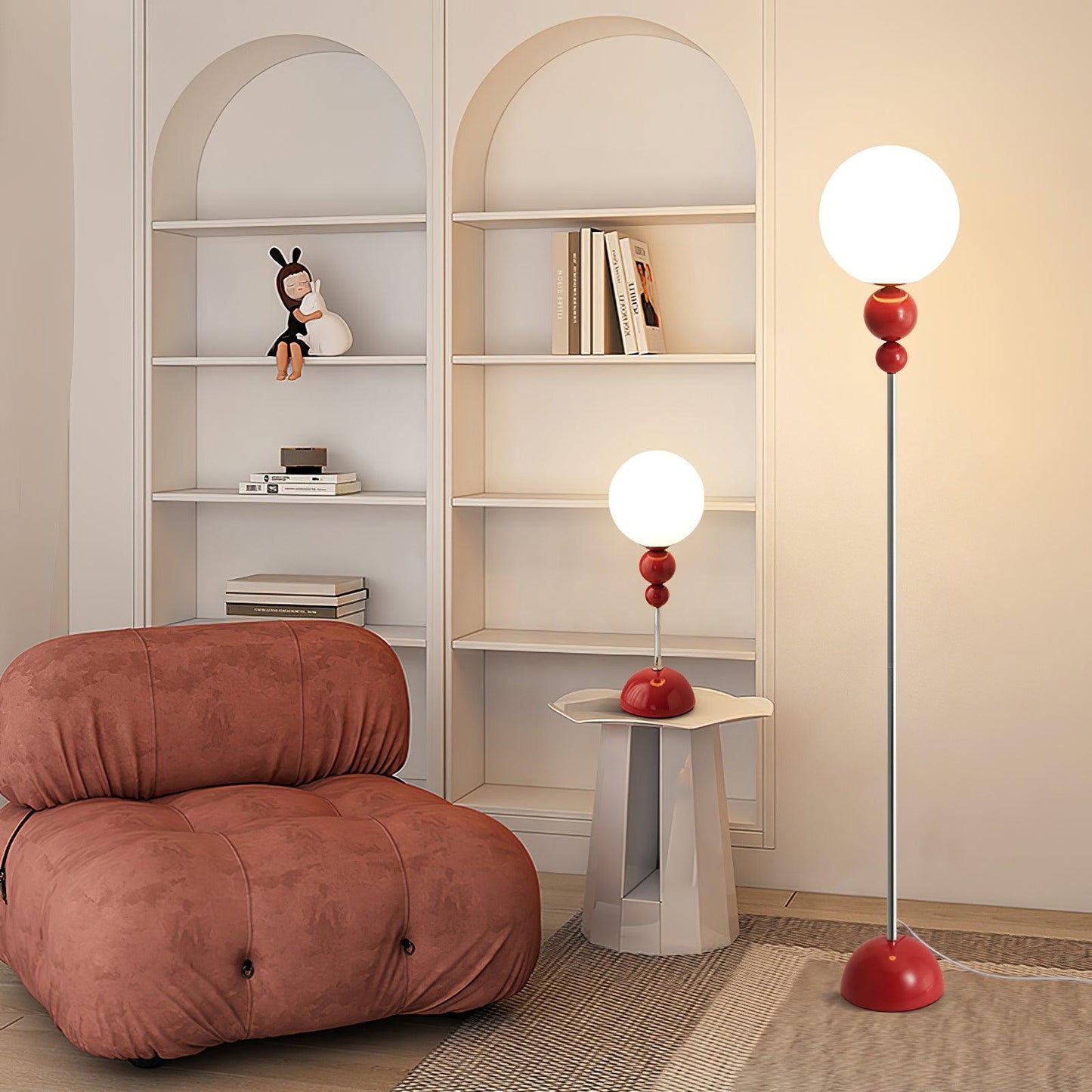 Clavel Modern Metal and Glass Floor Lamp
