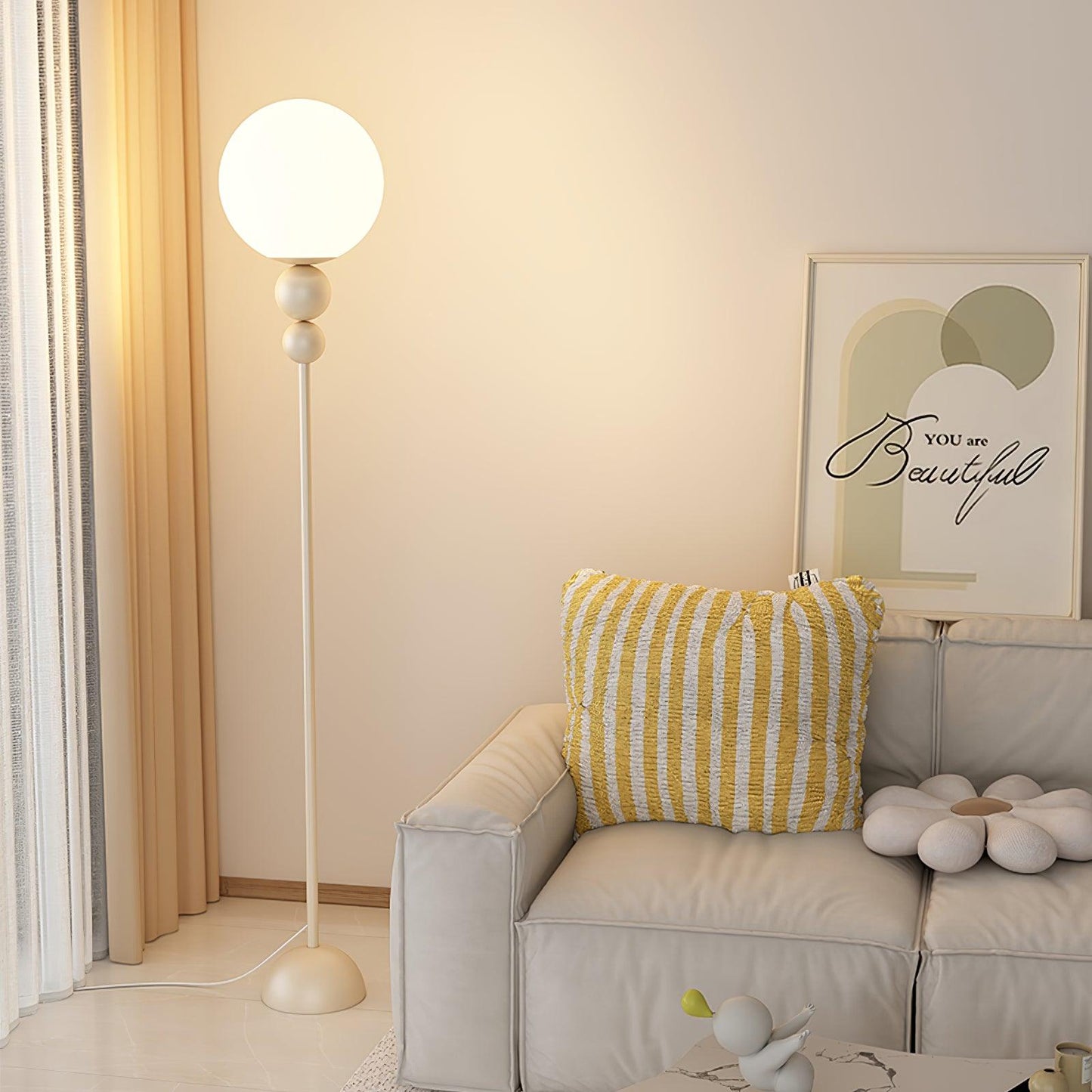 Clavel Modern Metal and Glass Floor Lamp