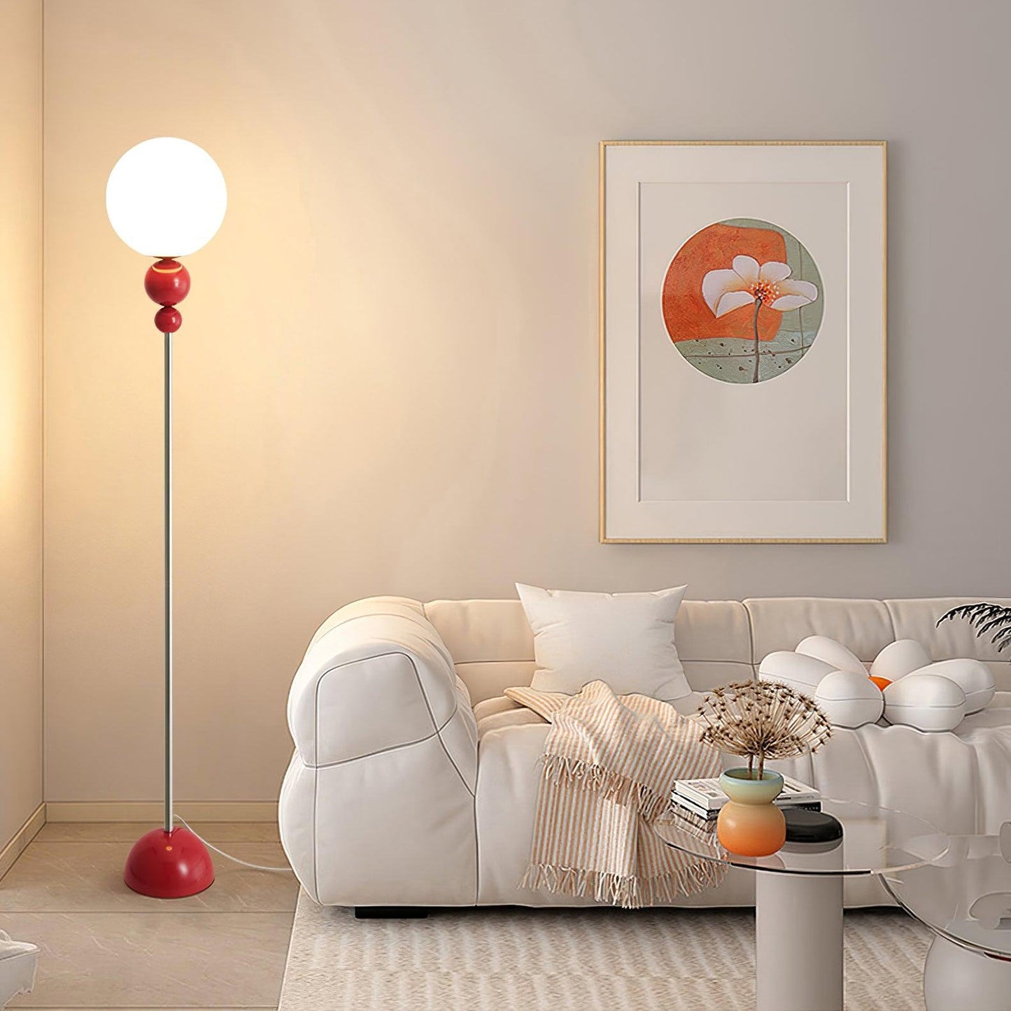 Clavel Modern Metal and Glass Floor Lamp