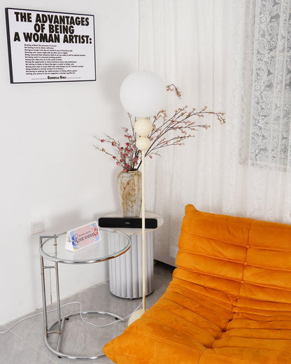 Clavel Modern Metal and Glass Floor Lamp