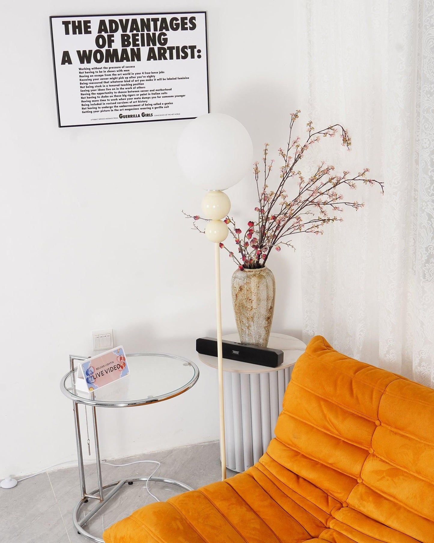 Clavel Modern Metal and Glass Floor Lamp