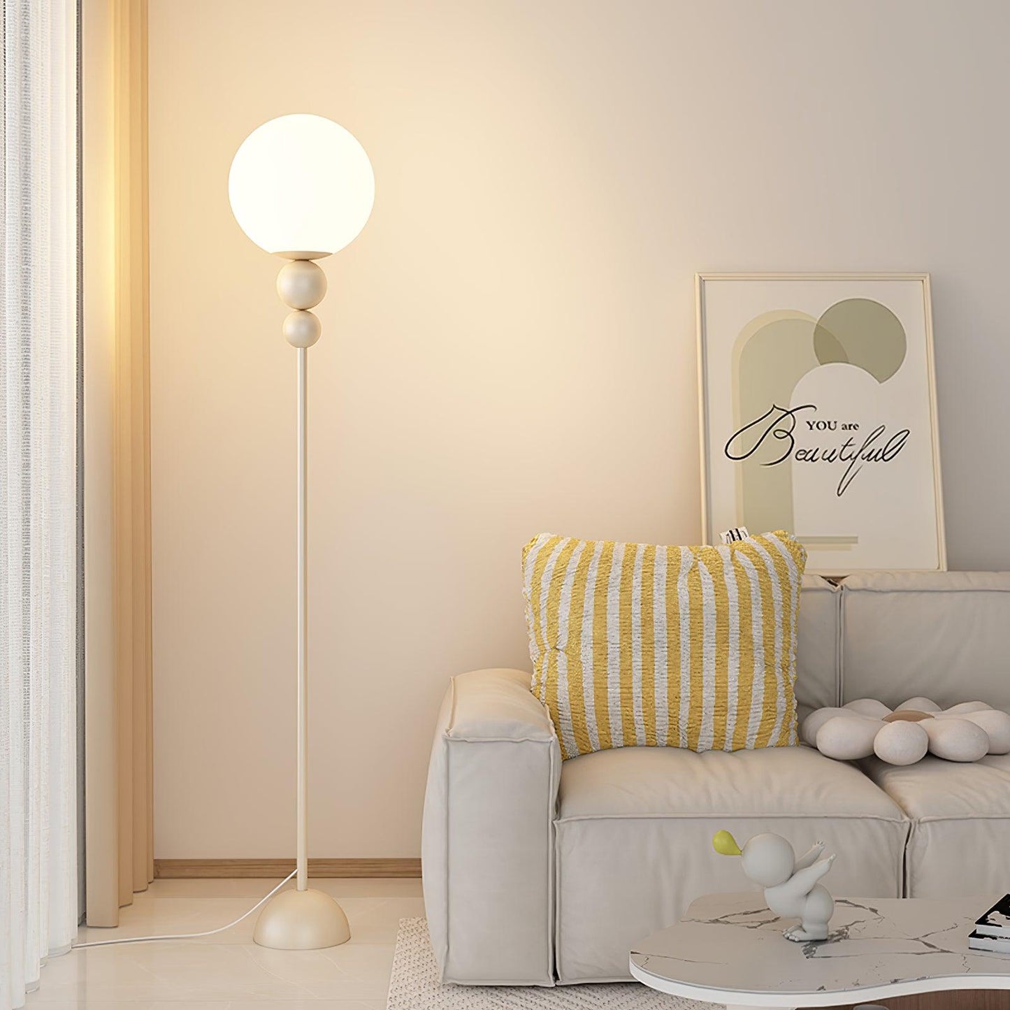 Clavel Modern Metal and Glass Floor Lamp