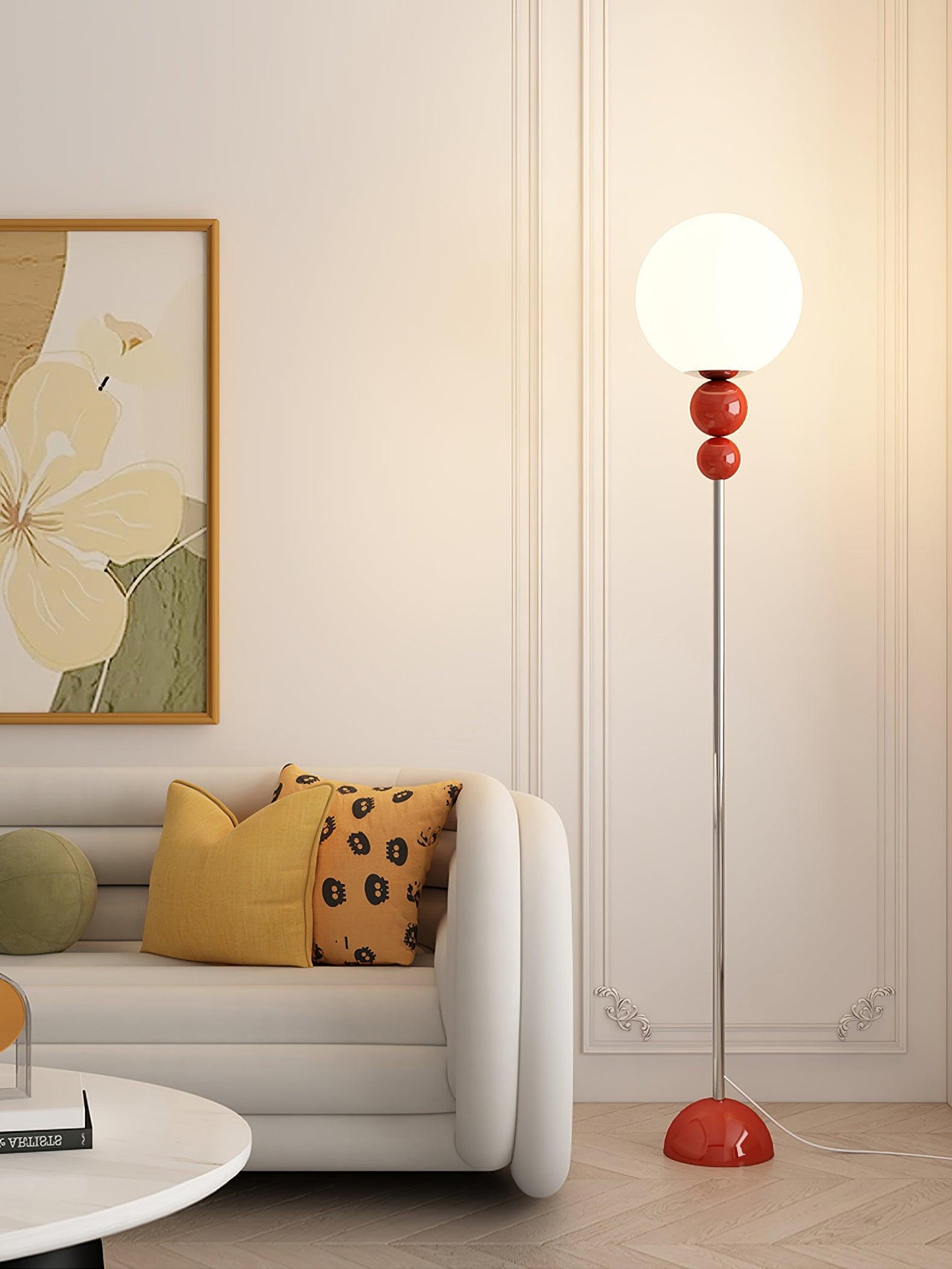 Clavel Modern Metal and Glass Floor Lamp