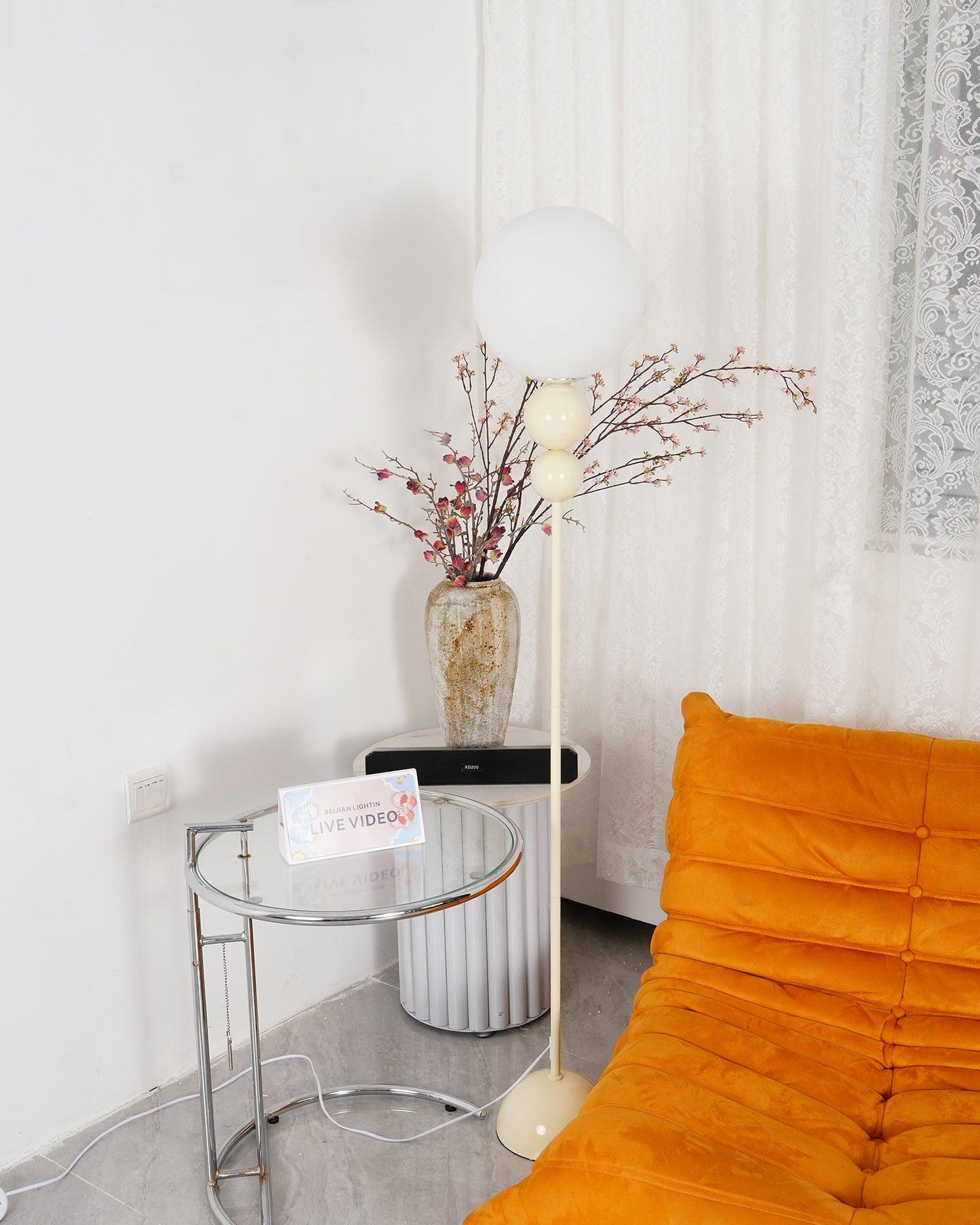 Clavel Modern Metal and Glass Floor Lamp