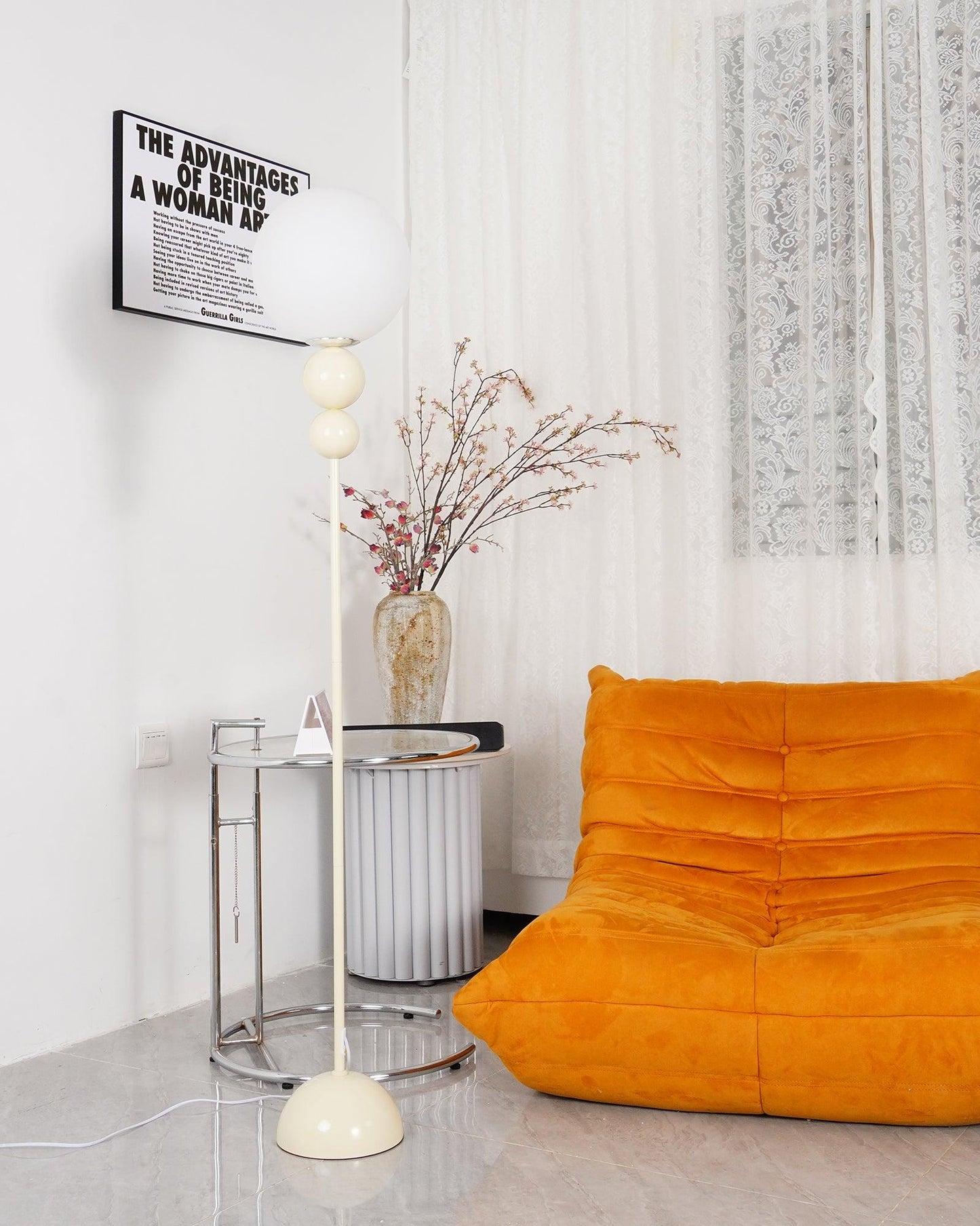 Clavel Modern Metal and Glass Floor Lamp
