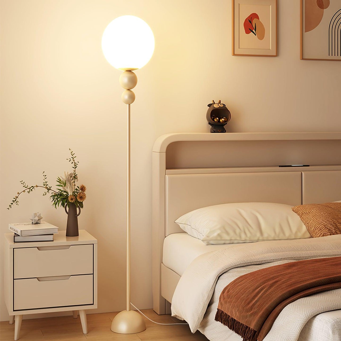 Clavel Modern Metal and Glass Floor Lamp
