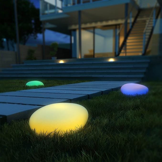 Cobblestone LED Garden Light with Remote Control