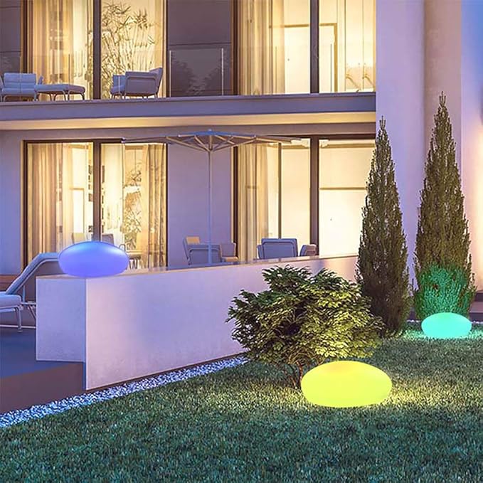Cobblestone LED Garden Light with Remote Control