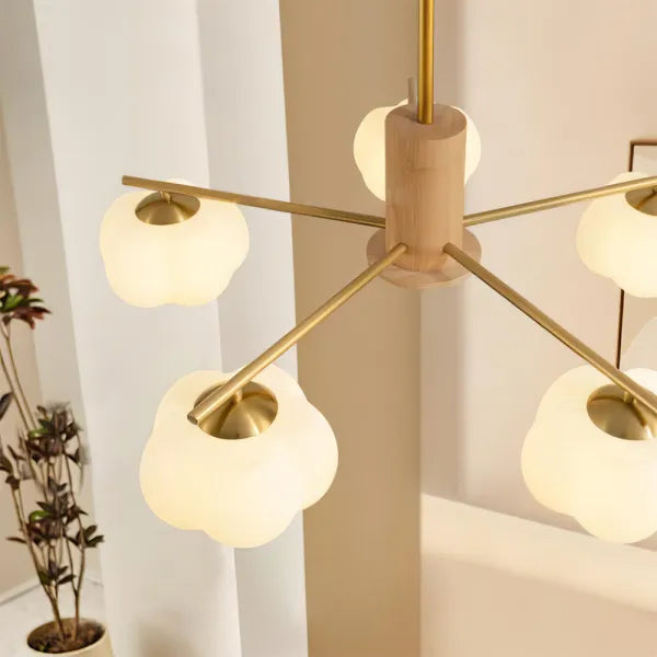 Modern Wooden Ball Chandelier Light