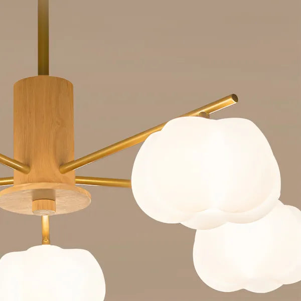 Modern Wooden Ball Chandelier Light