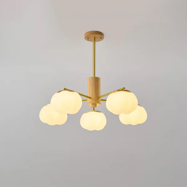 Modern Wooden Ball Chandelier Light