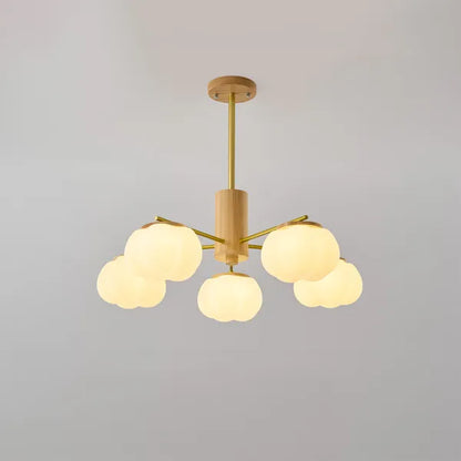 Modern Wooden Ball Chandelier Light