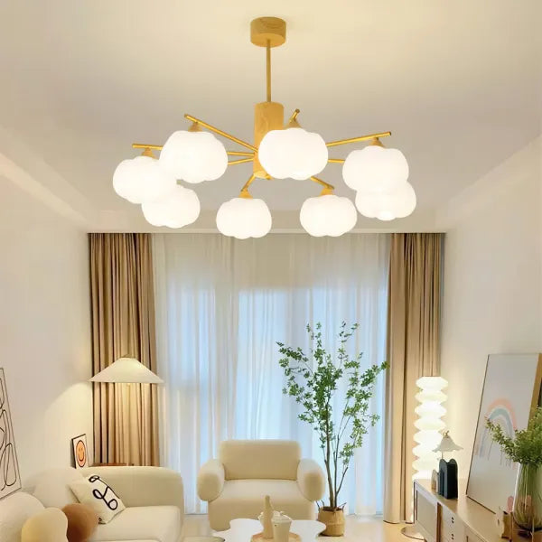 Modern Wooden Ball Chandelier Light