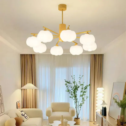 Modern Wooden Ball Chandelier Light