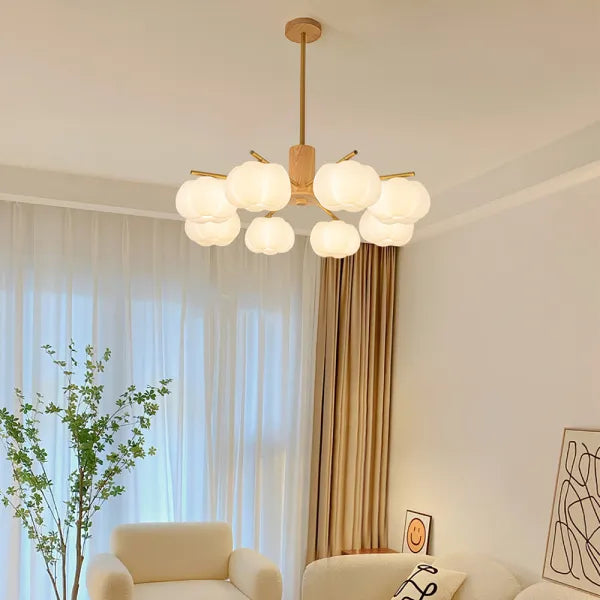 Modern Wooden Ball Chandelier Light