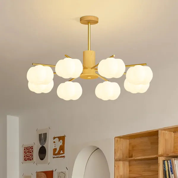 Modern Wooden Ball Chandelier Light